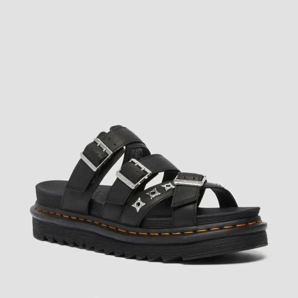 NEW Dr. Martens Ryker II HDW Black Men's Hardware Slide Sandals 12